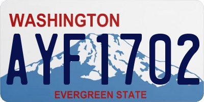 WA license plate AYF1702