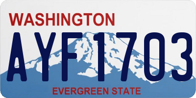 WA license plate AYF1703