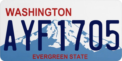 WA license plate AYF1705