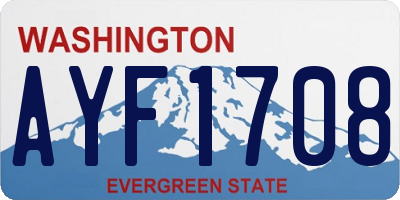 WA license plate AYF1708