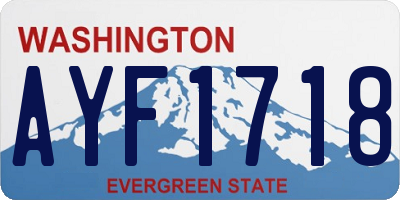 WA license plate AYF1718