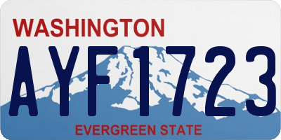 WA license plate AYF1723