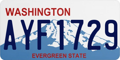 WA license plate AYF1729