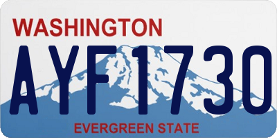 WA license plate AYF1730