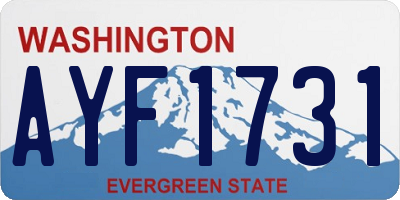 WA license plate AYF1731