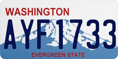 WA license plate AYF1733