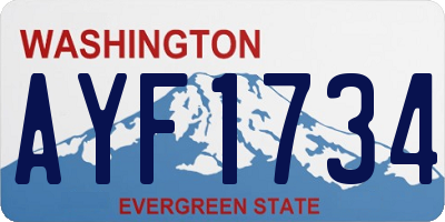 WA license plate AYF1734