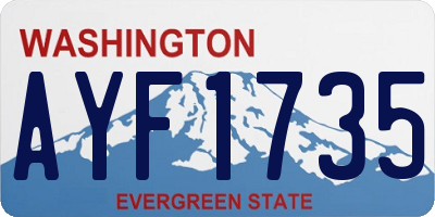 WA license plate AYF1735