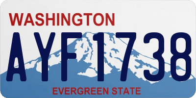 WA license plate AYF1738