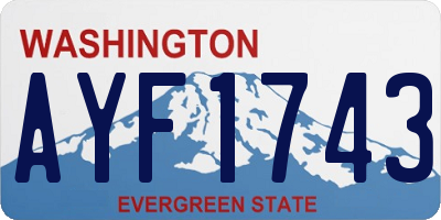 WA license plate AYF1743