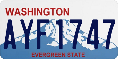 WA license plate AYF1747