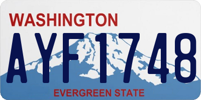 WA license plate AYF1748