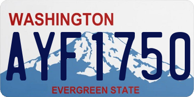 WA license plate AYF1750