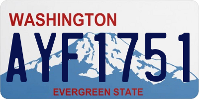 WA license plate AYF1751