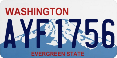 WA license plate AYF1756