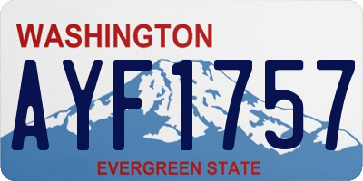 WA license plate AYF1757
