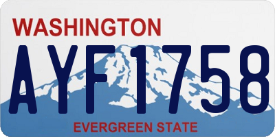 WA license plate AYF1758