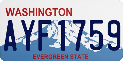 WA license plate AYF1759