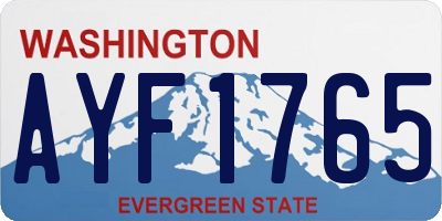 WA license plate AYF1765