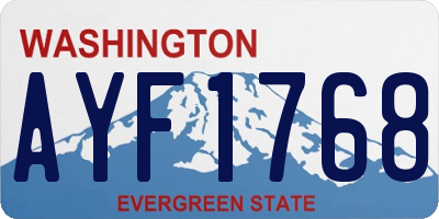 WA license plate AYF1768