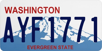 WA license plate AYF1771