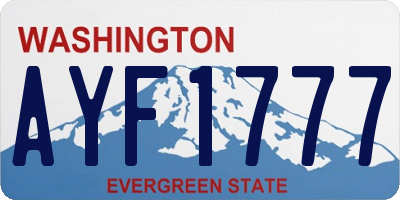 WA license plate AYF1777