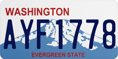 WA license plate AYF1778