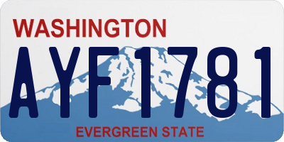 WA license plate AYF1781