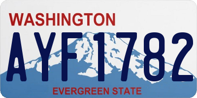 WA license plate AYF1782