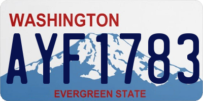 WA license plate AYF1783