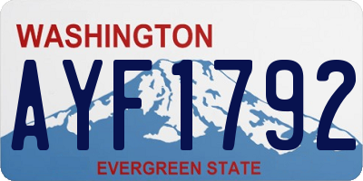 WA license plate AYF1792