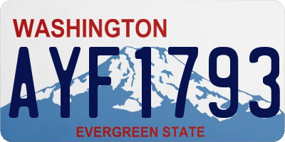 WA license plate AYF1793