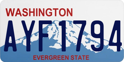 WA license plate AYF1794