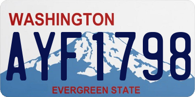 WA license plate AYF1798