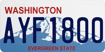 WA license plate AYF1800