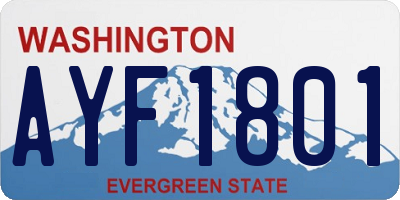 WA license plate AYF1801