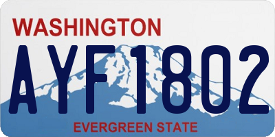 WA license plate AYF1802