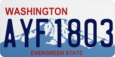 WA license plate AYF1803