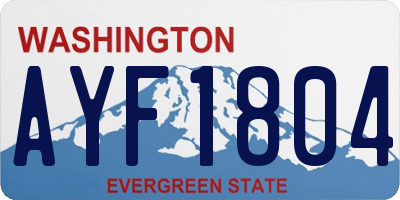 WA license plate AYF1804
