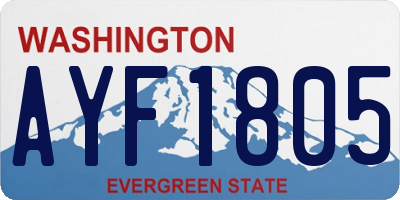 WA license plate AYF1805
