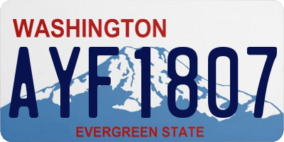 WA license plate AYF1807