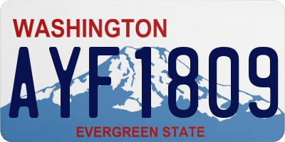 WA license plate AYF1809