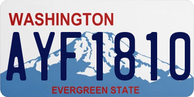 WA license plate AYF1810
