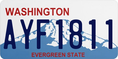 WA license plate AYF1811