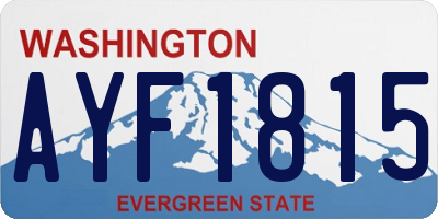 WA license plate AYF1815