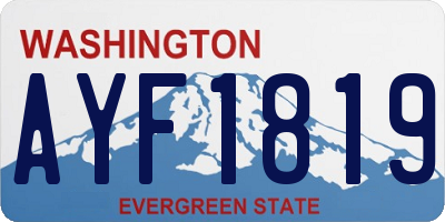 WA license plate AYF1819