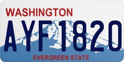 WA license plate AYF1820