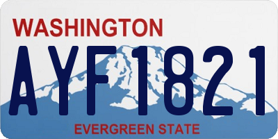 WA license plate AYF1821