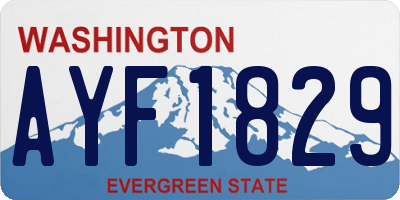 WA license plate AYF1829