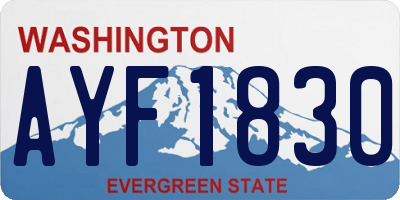 WA license plate AYF1830